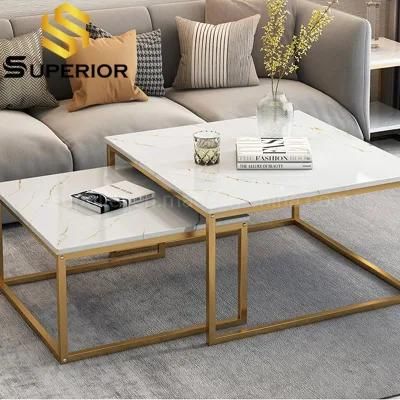 High Fashion Cheap White Marble Square Center Coffee Table