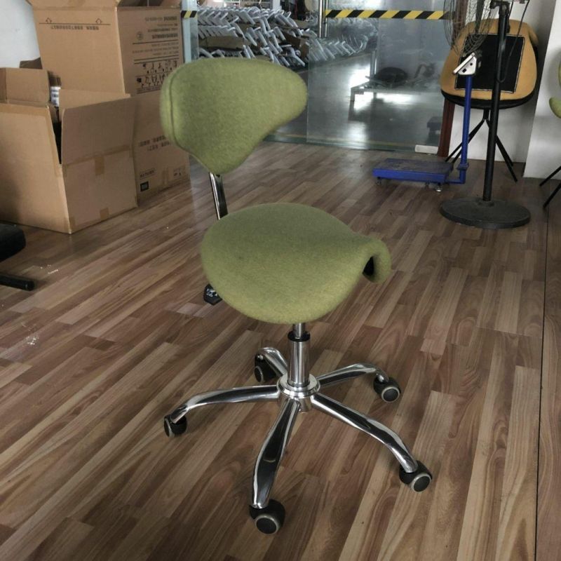 Swivel Rolling Adjustable Saddle Seat Stool Office Chair with Back Support