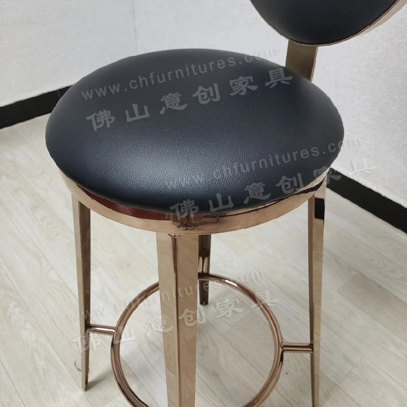 Ss63 Bar Stools High Stools Stainless Steel Household Backrest Bar Stools Modern Minimalist High Chairs Bar Chairs