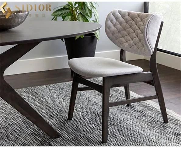 Solid Wood High Density Fabric Upholstery Modern Home Restaurant Chair Customized
