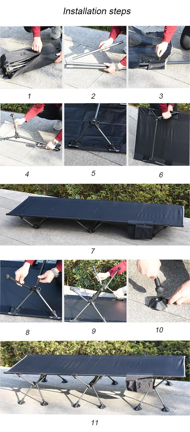 Ultralight Portable Aluminum Folding Camping Bed for Adults