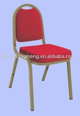 Gold Steel &amp; Red Fabric Dining Chairs (YC-ZG38-01)