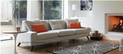 Modern Design 3 Seater Fabric Sofa with Solid Wood