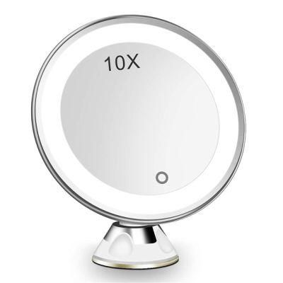 Espejo LED 10X Magnifying Suction Cup Lighted Makeup Mirror with Touch