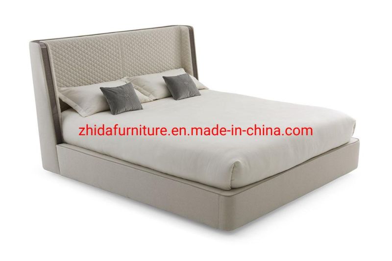 Factory Wholesale Modern Luxury Hotel Apartment Villa Home Furniture Bedroom King Size Soft Fabric Bed