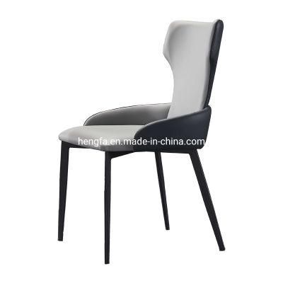 Modern Office Meeting Room Furniture Leather Cushion Metal Dining Chairs
