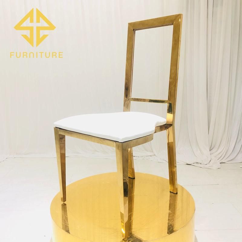 Sawa Gold Acrylic Back Stainless Steel Dining Chair Hotel Furniture Wedding Events Used