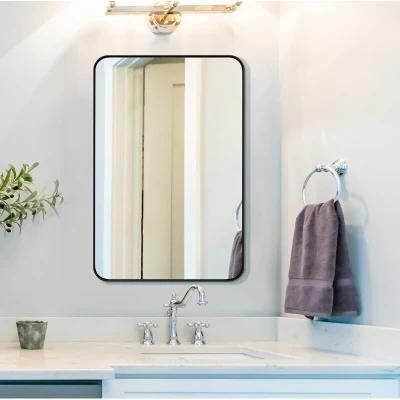 Hotel Bathroom Furniture Wall Mounted Mirror Framed Mirror Rectangle Shape Mirror with Metal Frame