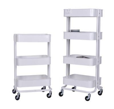 Metal Stainless Steel Kitchen Home Wheels Storage Tray Cart Trolley