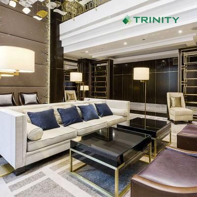 Customized 5 Star Luxury Boutique Hotel Reception Front Lobby Entrance Lounge Living Room Modern Sofa Chair Furniture
