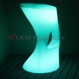 Plastic PE LED Lighting Commercial Furniture Used Bar Stools