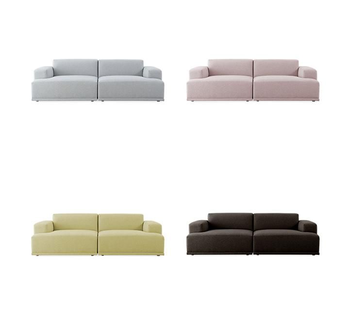Modern Home Living Room Furniture Set Grey Velvet Fabric Corner Sofa