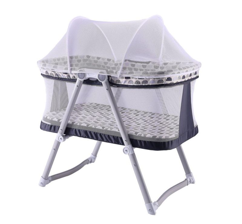 2022 Portable Crib Easy Folding with Mosquito Net Cradle