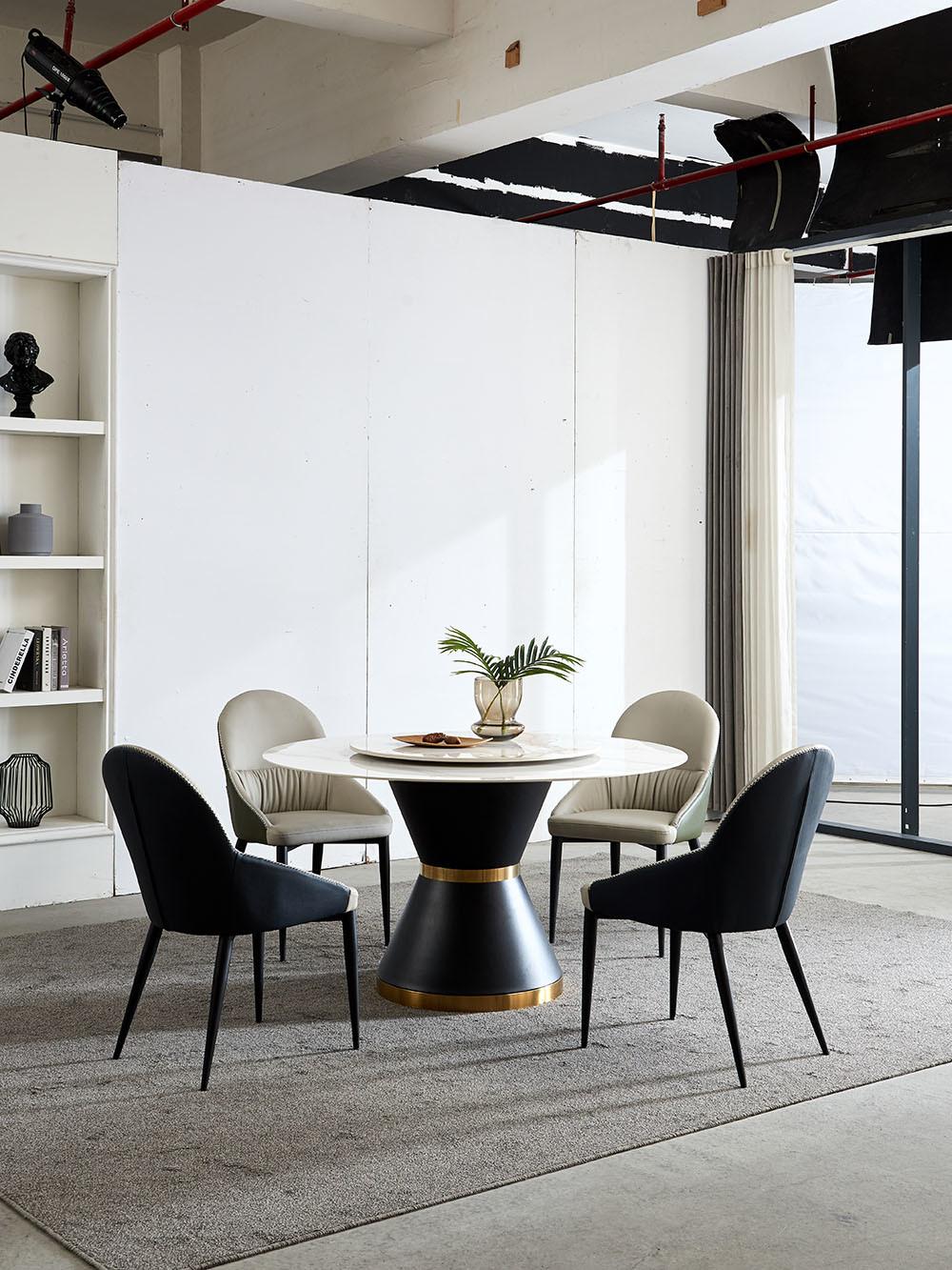 Modern Furniture Round Dining Table with Marble Sintered Stone