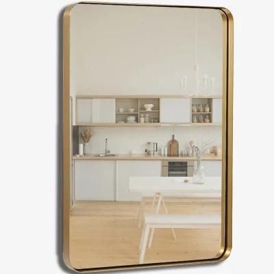 Bathroom Metal Stainless Steel Gold Frame Mirror Over Toilet