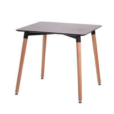 Custom Modern Mesas De Centro Square Rectangular Hold Side Cafe Table Cheap Wooden MDF Black Dining Table
