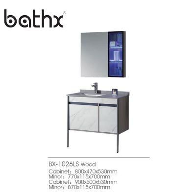 Popular Design Waterproof Ply Wood Bathroom Mirrored Cabinets for Modern Bathroom Vanity Cabinets