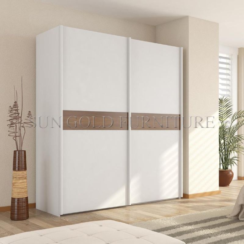 White High Gloss Living Room Furniture Long Handle Wooden Swing Door Wardrobe