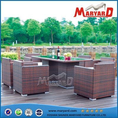 Modern Stylish 6PCS Garden Outdoor Rattan Furniture Tables and Chairs Wicker Dining Table and Chairs