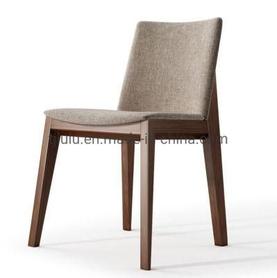 Modern Style Hotel Furniture Wooden Leg Linen Fabric Upholstered Dining Room Banquet Chair