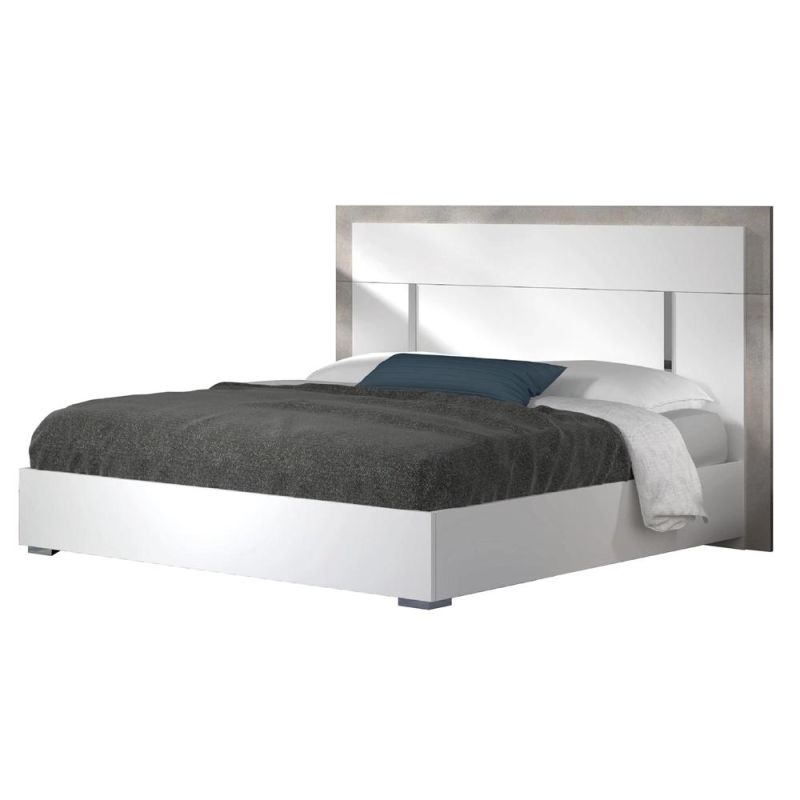 Nova Premium Modern Gray & White Matt Lacquer Finish Bedroom Sets Furniture for Home