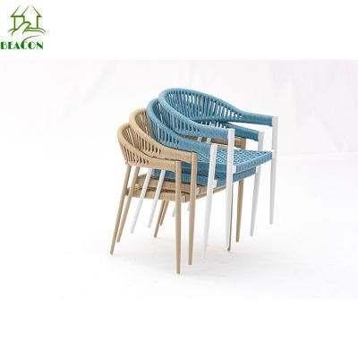 Hotel Rattan Outdoor Dining Table Set Villa Garden Patio Chair Table MID Century Modern Home Outdoor Furniture Garden Rope Chair