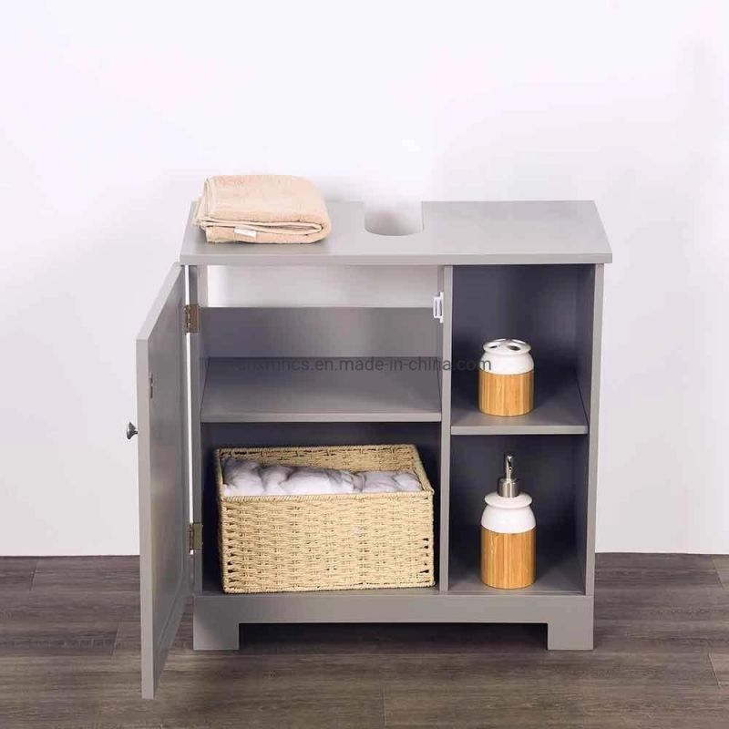 Custom Bathroom Vanity Cabinet Solid Wooden Floor Cabinet Storage Organizer with Door & Shelf