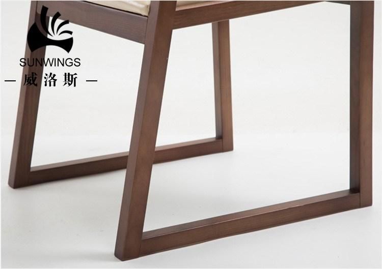 Elegant Tenon Structure Wooden Cushion Dining Chair From Foshan Factory