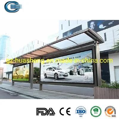 Huasheng Bus Stop Shade Structure China Bus Stop Rain Shelter Supply Bus Stop Advertising Boards Modern Used Bus Shelters for Sale