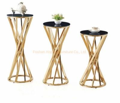 Hotel Lobby Furniture Modern Metal Wedding Aisle Flower Rack Iron Gold Matte Display Stand