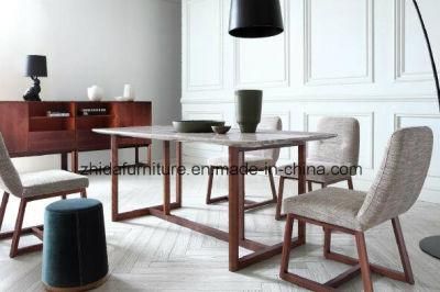 Italian Design Home Furniture Nature Marble Wood Dinner Table