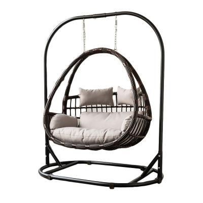 Leisure Rattan Chair Patio Egg Outdoor Hanging Chair PE Rattan Wicker Swing Chair