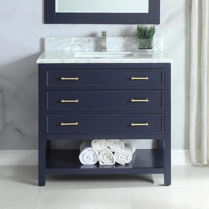 36′ ′ Color Marine Blue Single Bathroom Vanity