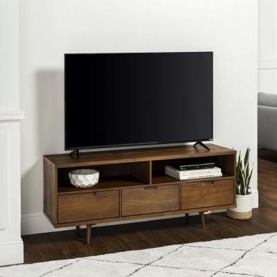 3-Drawer MID Century Modern Wood TV Stand for Tv&prime;s up to 65&quot; Flat Screen Cabinet Door Living Room Storage Entertainment