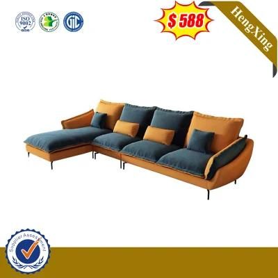 Modern Wooden Living Room Bedroom Furniture Fabric Leisure Wood Frame Leather Sofa