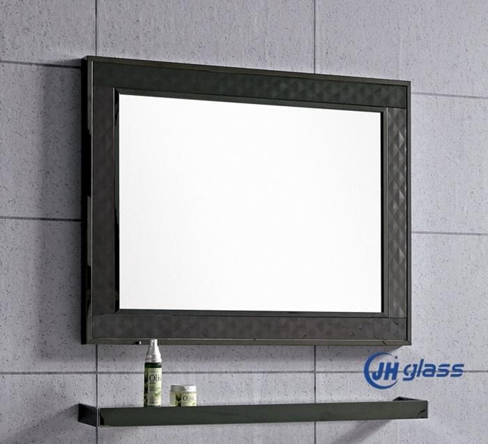 Stainless Steel Golden/Silver/Rose Golden/Black Wall Mounted Framed Bathroom Dressing Mirror for Hotel Decoration