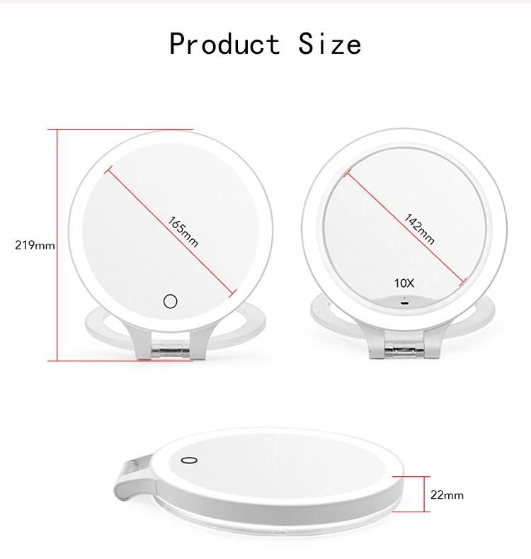 Double Sided 10X Magnifying Mirror for Desktop Hanging Makeup Shaving
