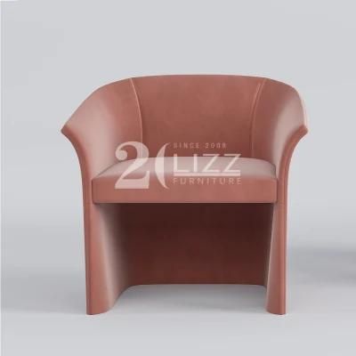 High End Quality Modern Leisure Decorative Furniture European Style Simple Living Room Pink Fabric Chair Office