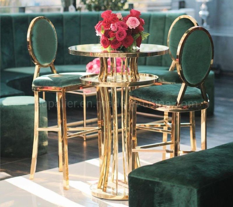 Hot Sale Wedding Furniture Metal Rose Gold Bar Table