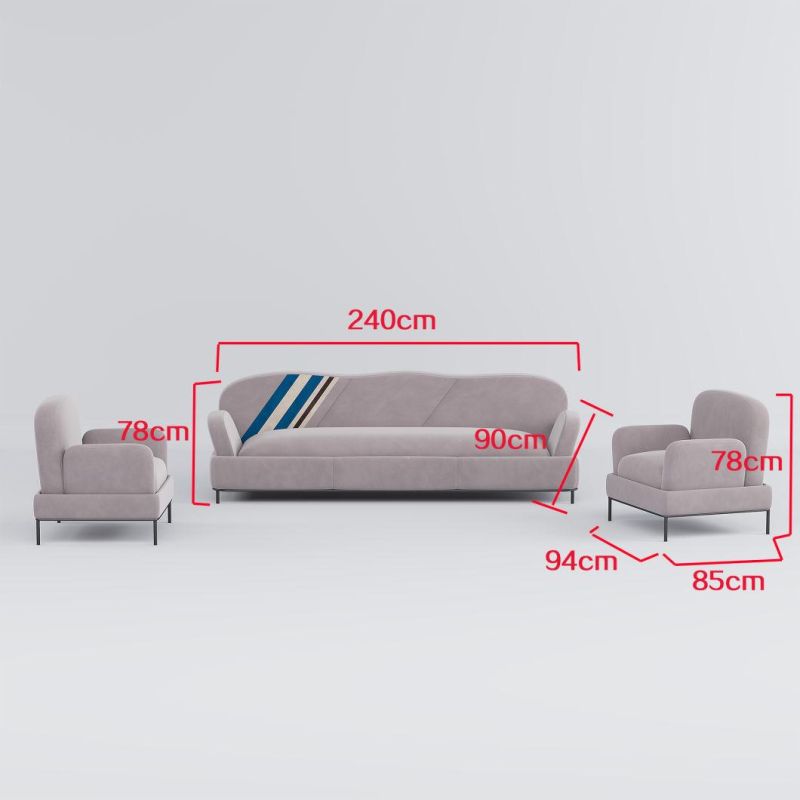 Modern Contemporary Luxury Style Solid Wood Frame Fabric Leisure Couch Stylish Velvet Pink Sectional Sofa Set