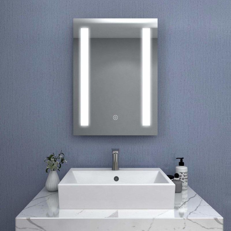 Rectangle Bathroom LED Mirror Wall Mounted Illuminated with Defogger Decorative