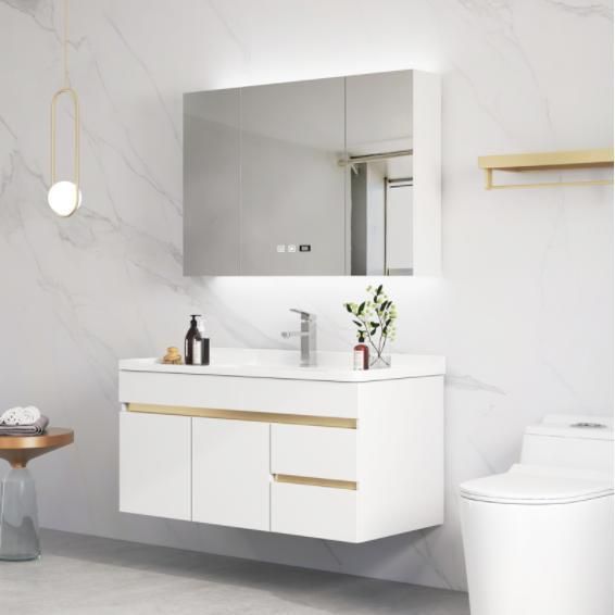 Rock Plate Integrated Nordic Light Luxury Double Basin Bathroom Cabinet Combination Floor-Standing Face Wash Basin Wash Basin