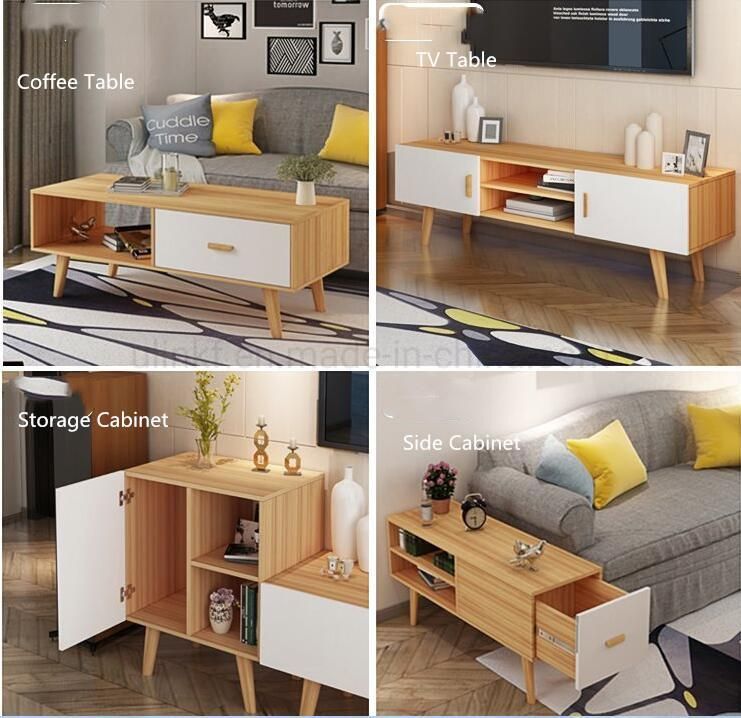 Modern Home Living Room Furniture MDF Wooden Coffee Table Stand TV Cabinet (UL-9BE205)