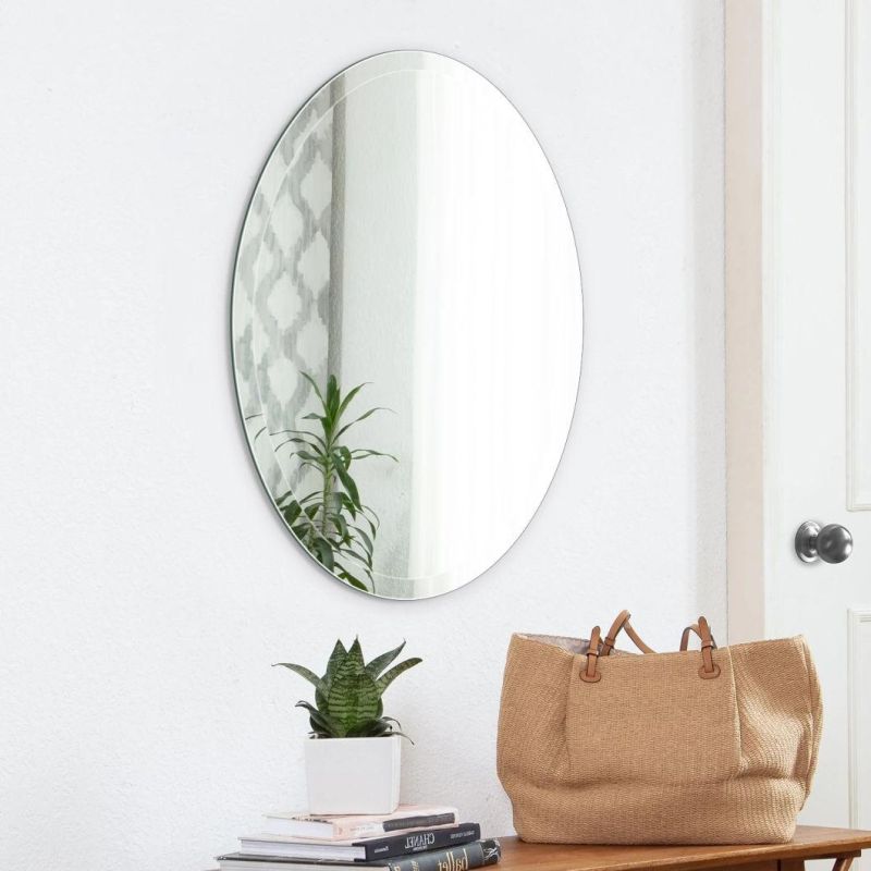 Wholesale Wall Mounted Frame Frameless Beveled Mirror3mm 4mm 5mm 6mm Home Mirror Large Circle Vanity Mirror with Beveled Edge for Bathroom