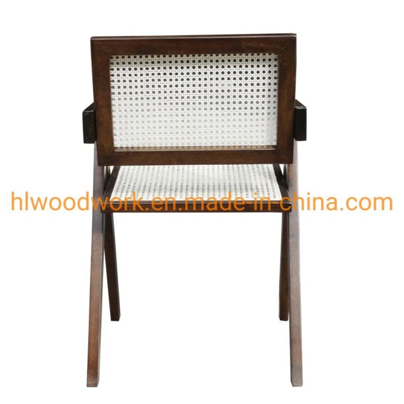 Retro Solid Wood Rattan Chair Nordic Modern Solid Wood Dining Chairs Wood Rattan Chair Cafe Armchair Living Room Balcony Lounge Chair Dining Chair