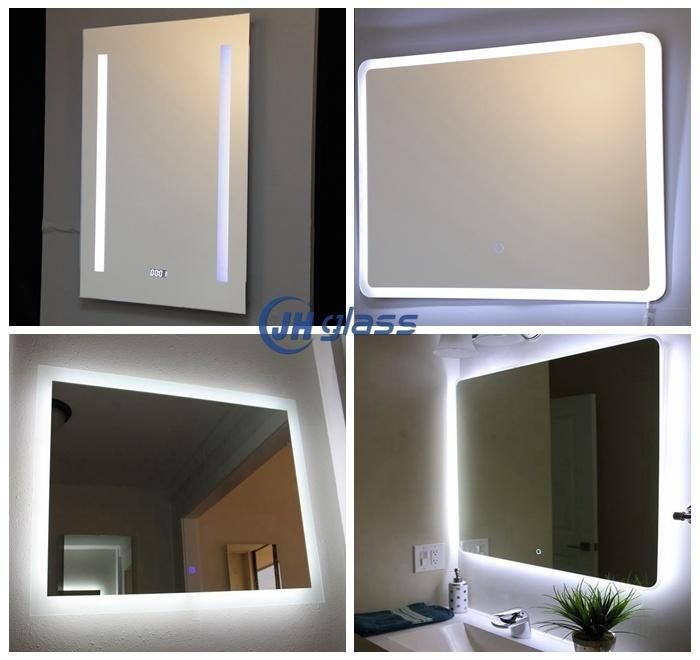 Modern Design Bathroom Mirror Vanity Too LED Lighted Backlit Mirror with Defogger