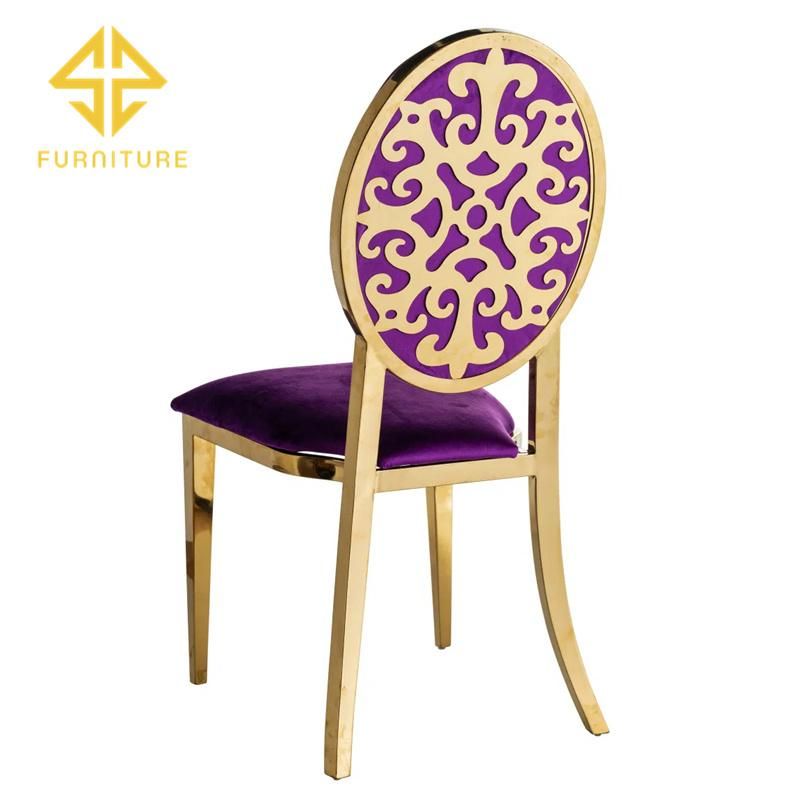 Wholesale Hot Sale Modern Hotel Furniture Luxury Metal Wedding Dining Chair for Banquet Using