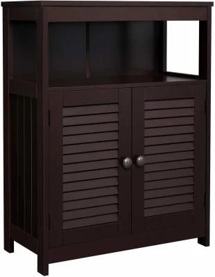Modern Antique Furniture Brown Cabinet Living Room Furniture with Double Shutter Door and Adjustable Shelf