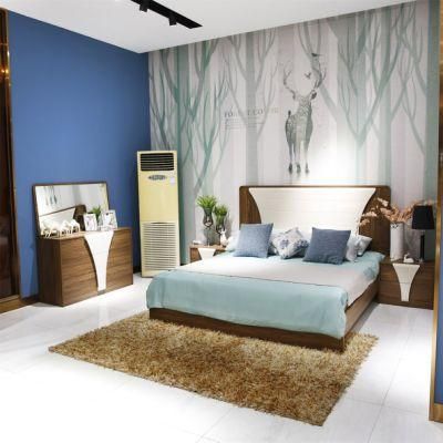 Dark Walnut Wooden Bedroom Furniture Set in Simple Design