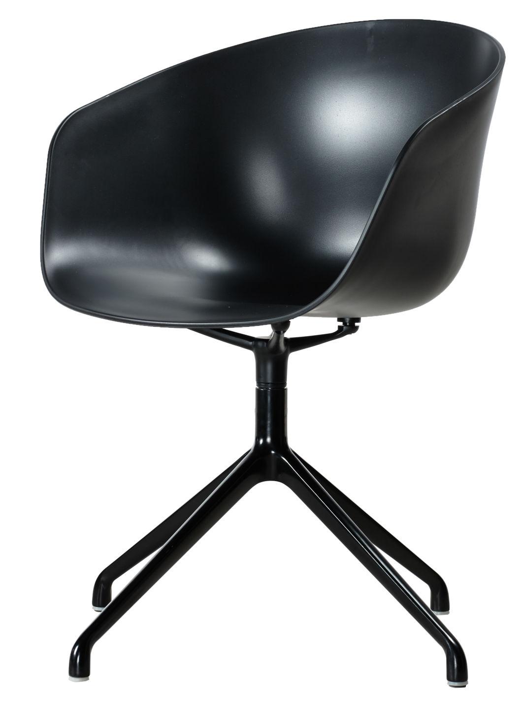 PP Plastic Shell Soft Upholstery Modern Rotary Swivel Armrest Chair